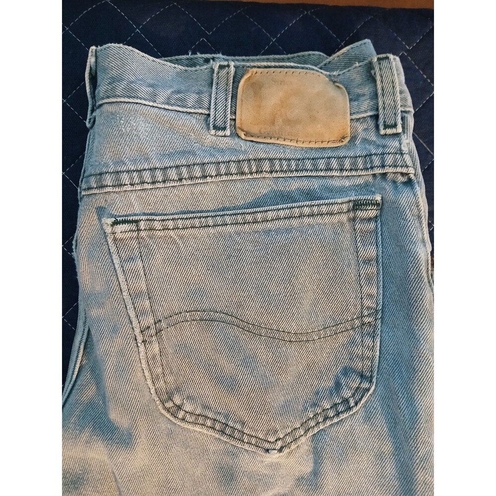 Vintage USA Lee Mens Jeans 36x30 Light Blue 80s 90s Western Rodeo Fit 34x31